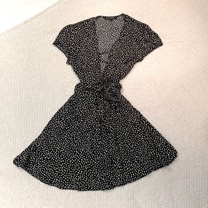 black and white wrap dress, size small